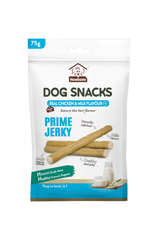 Prime Jerky -Dog Snack 75G - Chicken & Milk Flavour