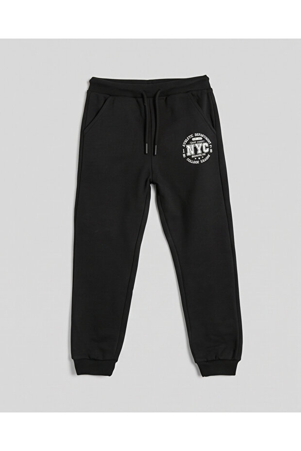 Tie-Waist Jogger Sweatpants with Shardonlu Print Detail