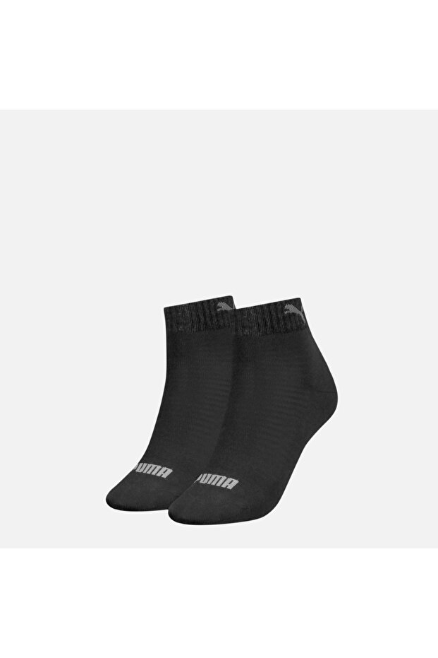 Quarter 2 Pack Unisex Black Socks