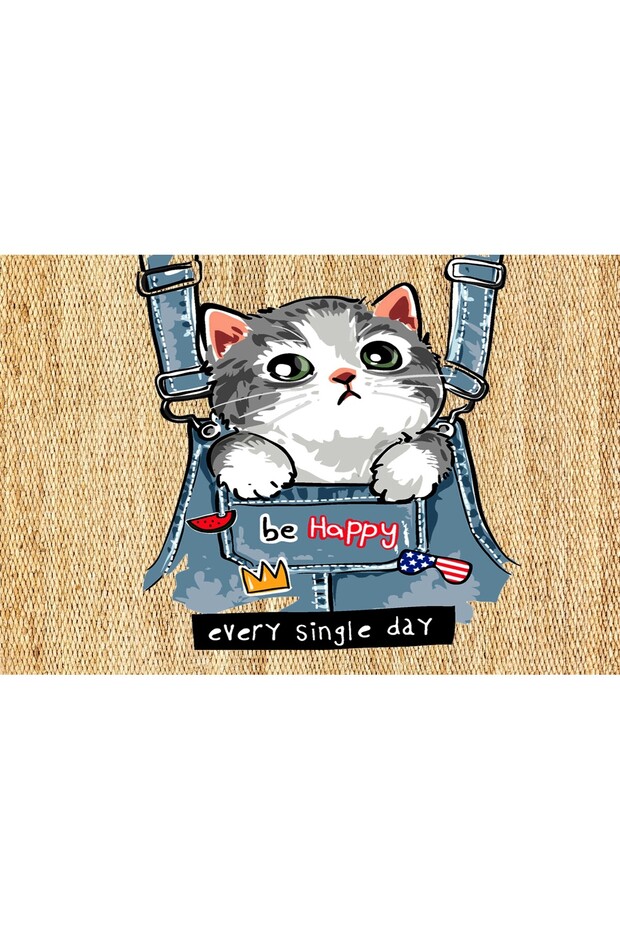 Welcome Cat Patterned Door Mat 40 X 60 cm