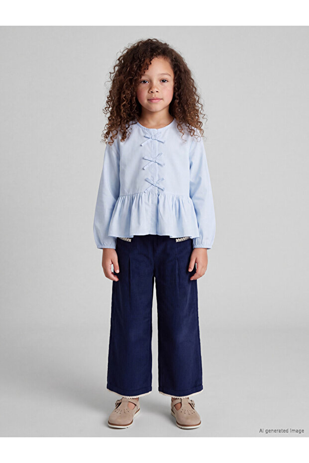 Quality Pieces from Çelebi Store Wide Leg Girls' Velvet Trousers