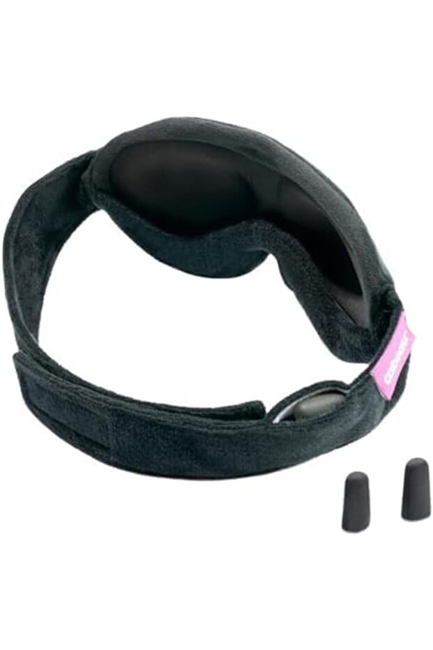 Midnight Magic Sleep Mask - Adjust Padded Nose Strip to Block or Blackout Light - For Home and Travel - Soft Plush Fabric - Memory Foam Earplugs