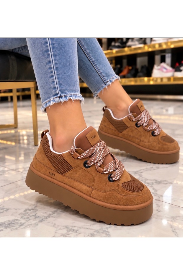 Yns Lace-Up Shoes Tan