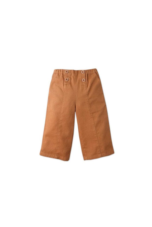 Girls Solid Wide-Leg Pants