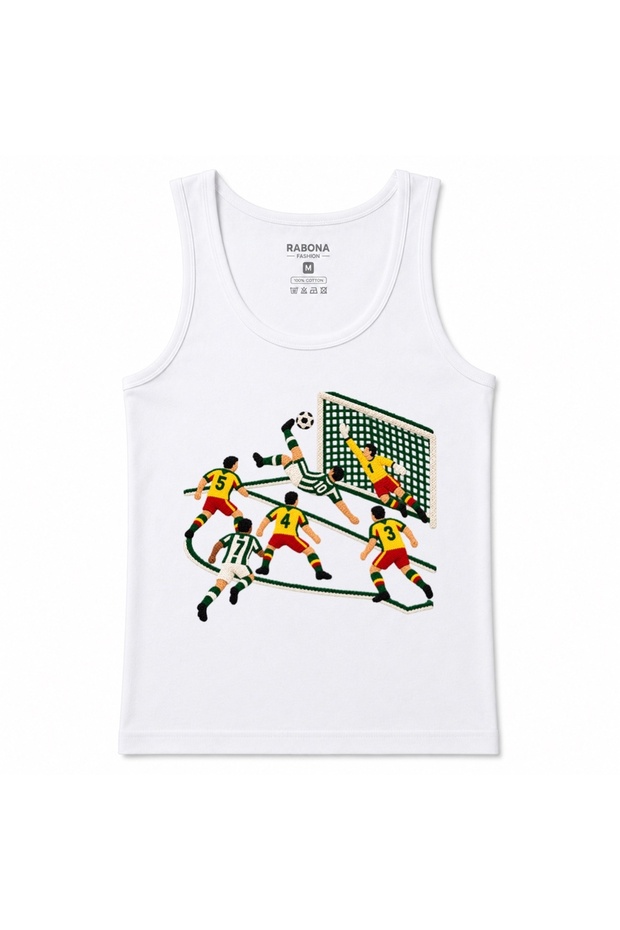Flying Finish Bicycle Kick Football Action Graphic Tank Top