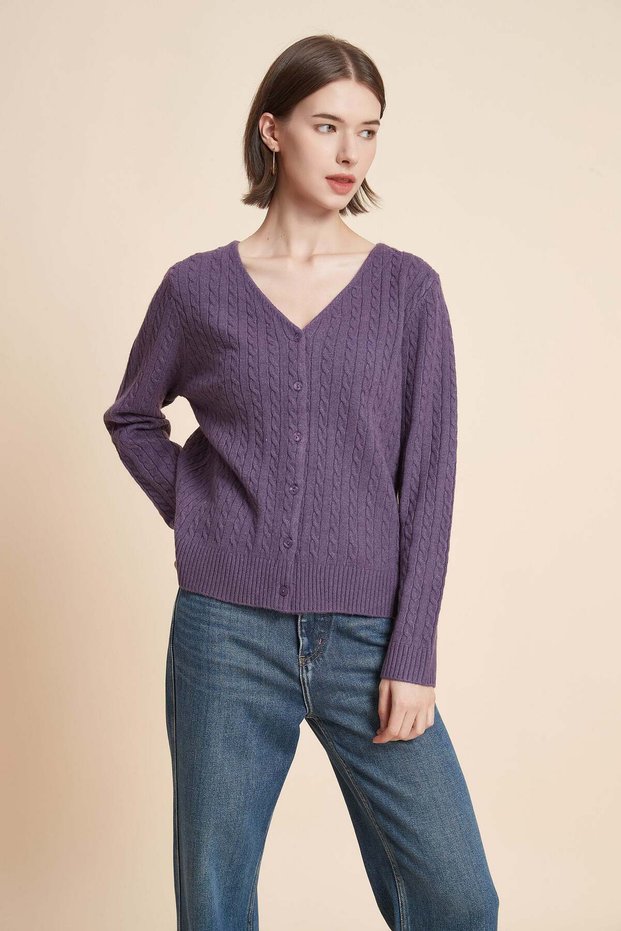 Long Sleeve Button-Front Cardigan