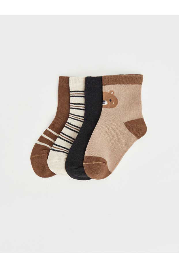 Esvab • Modern & Distinctive Embroidered Baby Boy Socks, Pack of 4
