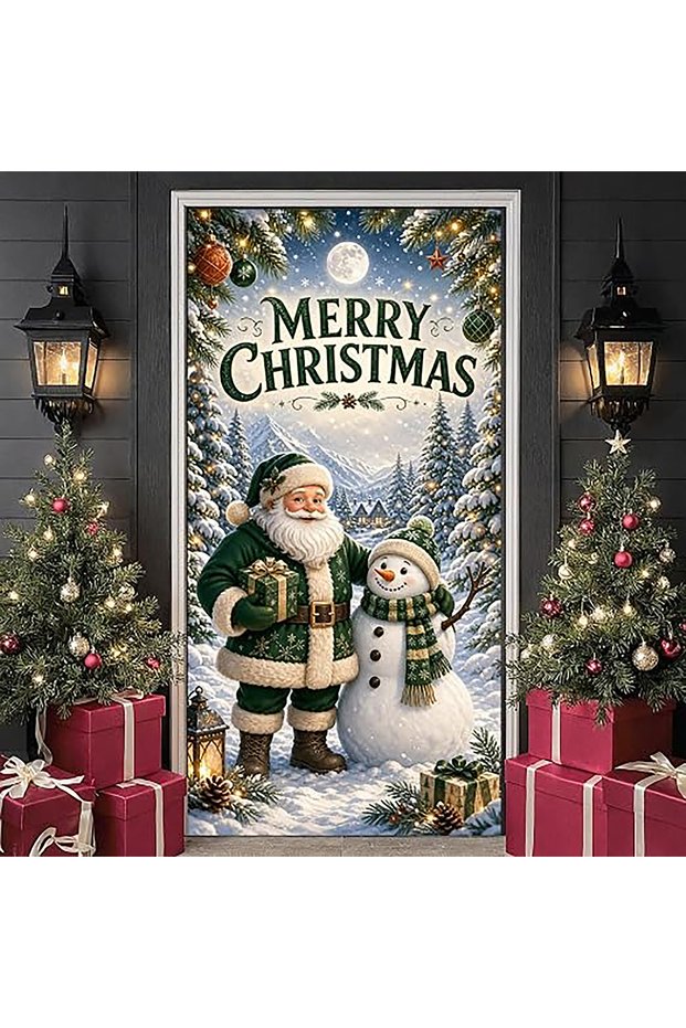 Elastic Door Decoration, Fabric Door Dressing, Christmas Decor, New Year, School Event Door Decoration