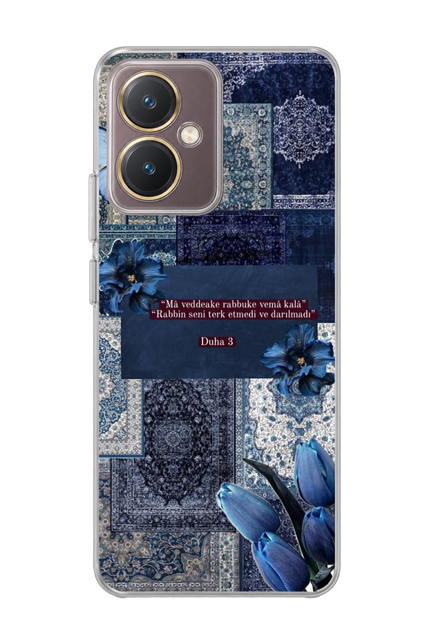 Vivo Y27 Compatible Blue Butterfly Verse Printed Transparent Phone Case