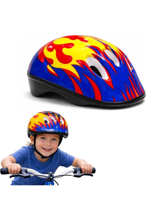 Kids Bike Helmet Adjustable Lightweight Cycling Helmet for Children, Breathable Air Vents, EPS Protective Liner, Secure Strap for Bicycle Scooter Riding