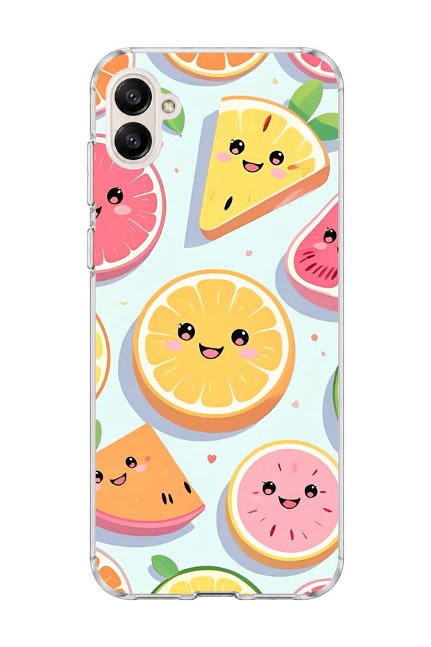 Samsung Galaxy A06 Compatible Cute Fruit Slices Printed Transparent Phone Case