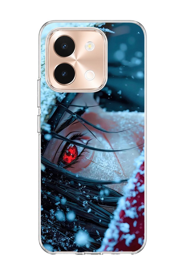 Vivo Y28 Compatible Anime Red Eye Printed Transparent Phone Case