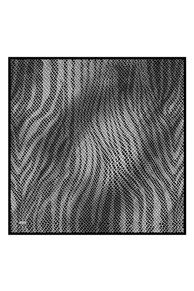Gray 110X110 Silk Crepe Satin Scarf