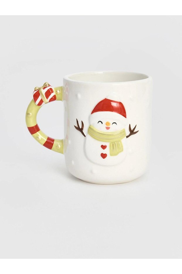 Ceramic Mug with Snowman Figure (W6)