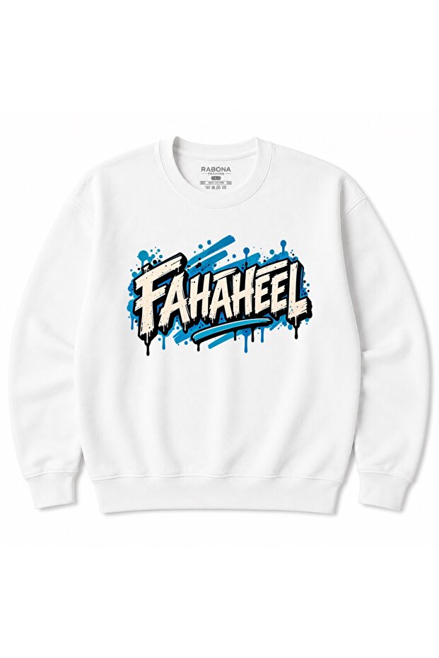 Fahaheel Kuwait Blue Urban Graffiti Graphic Sweatshirt