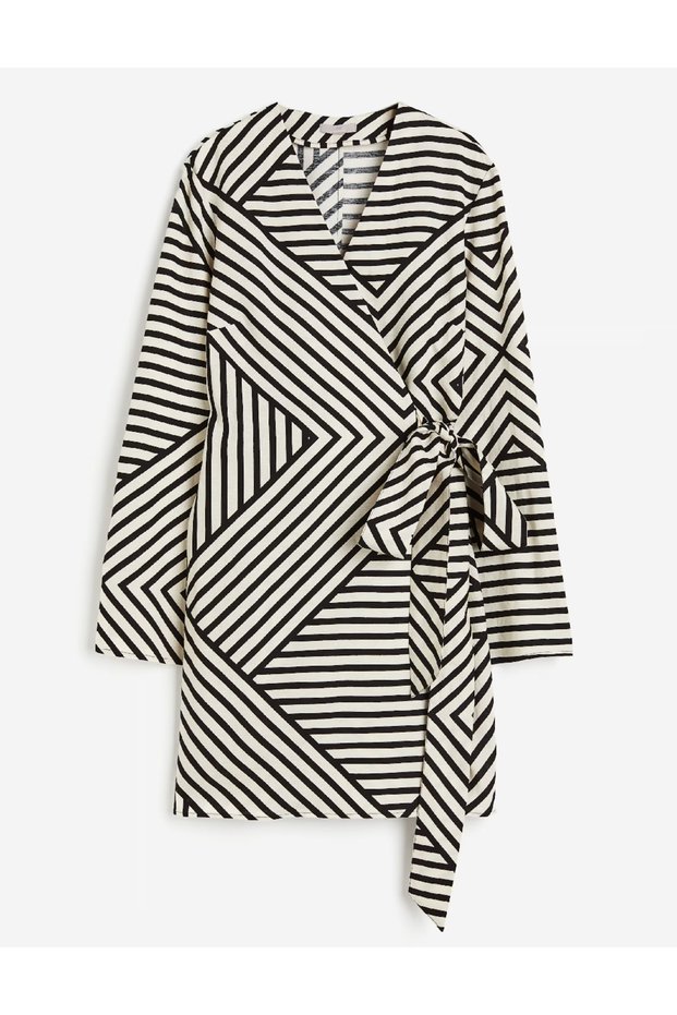 Rochie scurta, Crem/Negru