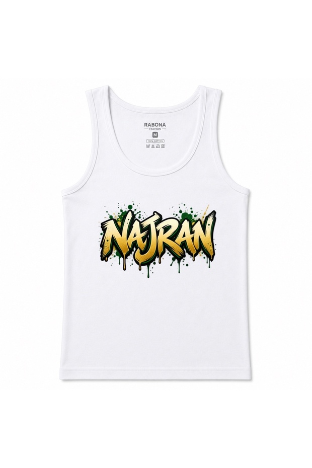 Najran Saudi Arabia Gold & Green Urban Graffiti Graphic Tank Top