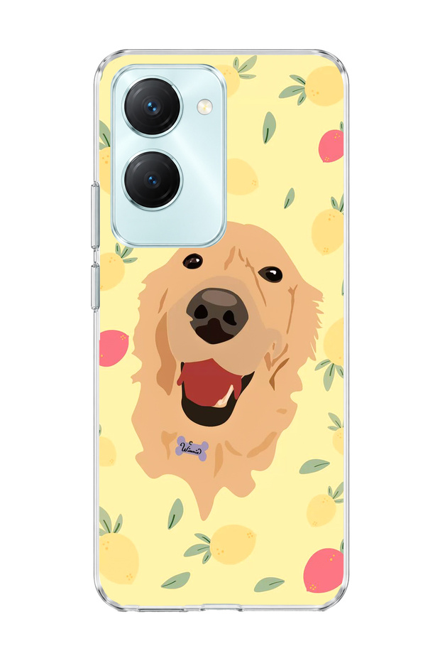 Vivo Y18 Compatible Yellow Dog Lemon Printed Transparent Phone Case