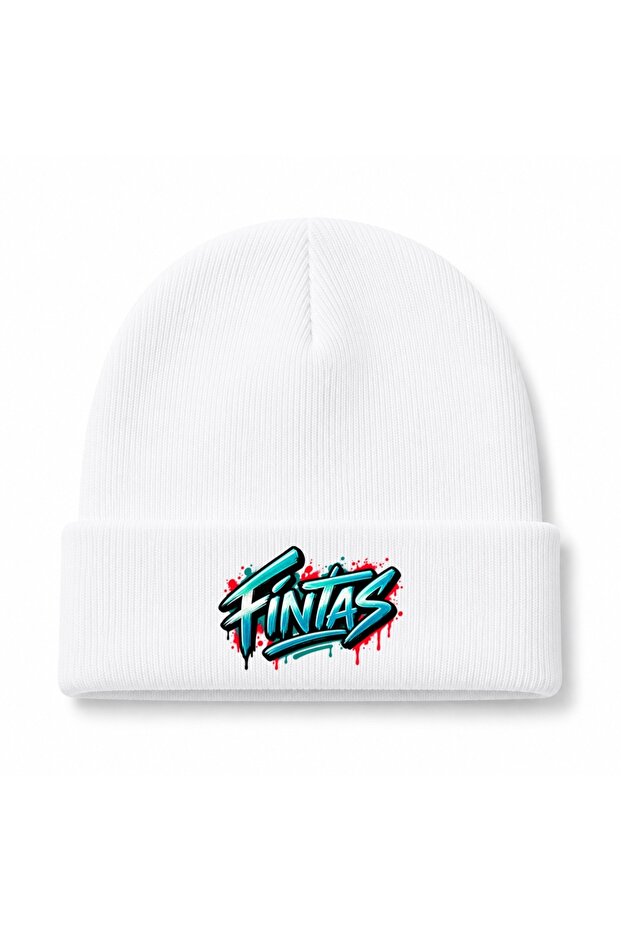 Fintas Kuwait Turquoise & Red Urban Graffiti Graphic Beanie