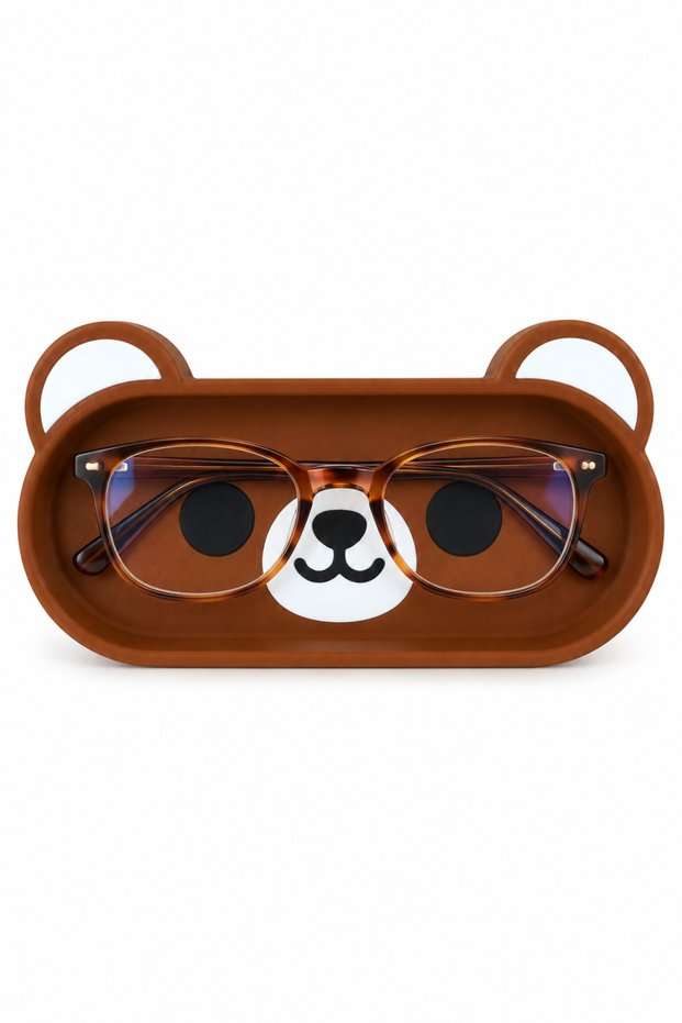 Cute Teddy Bear Glasses Holder |   Tray-Shaped Desktop Organizer