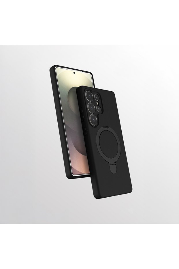 Galaxy S25 Ultra Case 360 Degree Rotating Stand Magsafe Camera Lens Protection Silicone