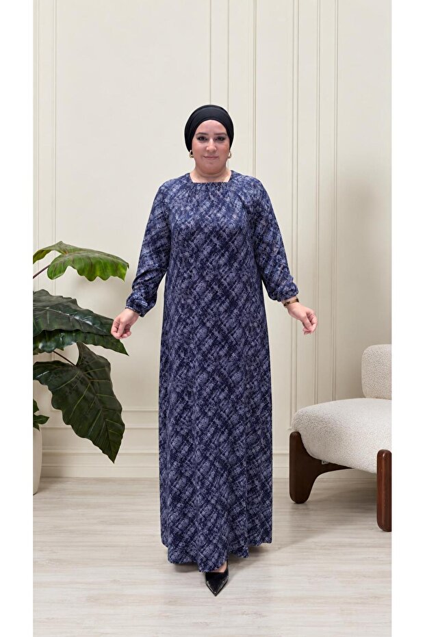 Women's Plus Size Square Neck Plaid Dress