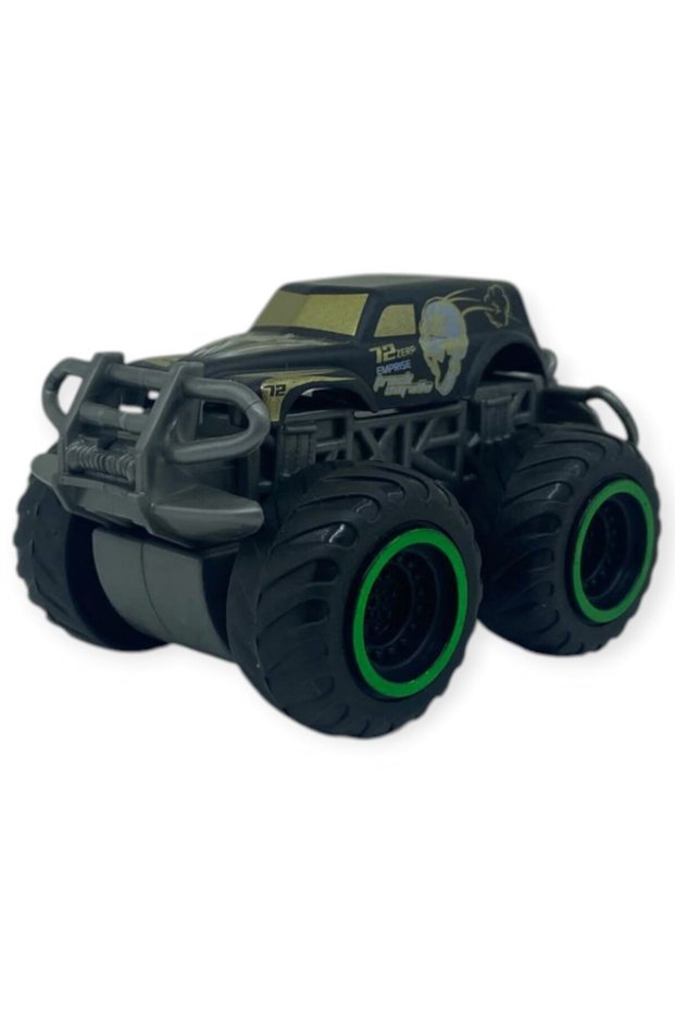 Superior Burst Black Color Mini Monster Truck - 8 cm Movable Wheeled Toy Car (Lisinya)