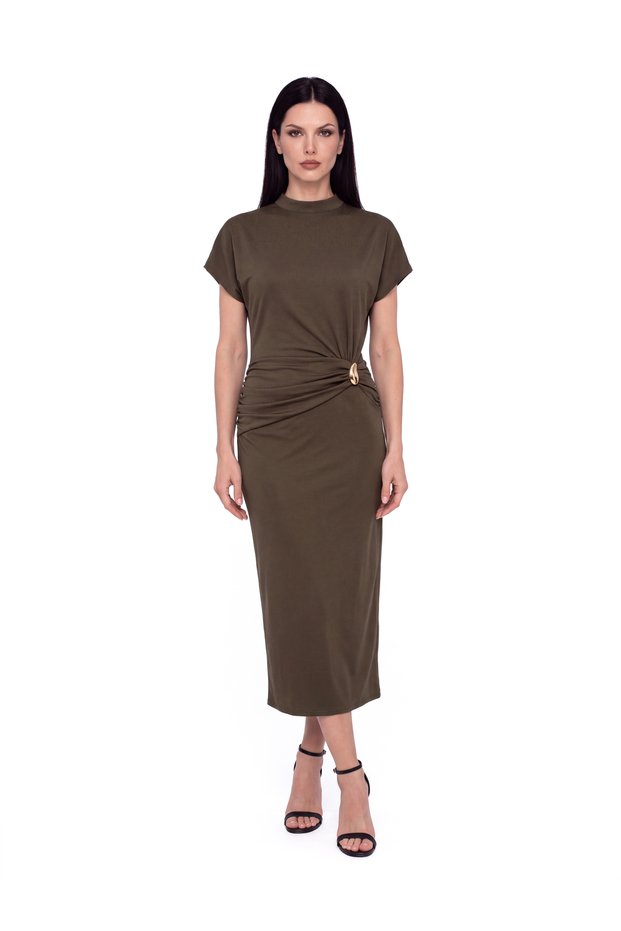 Rochie midi kaki