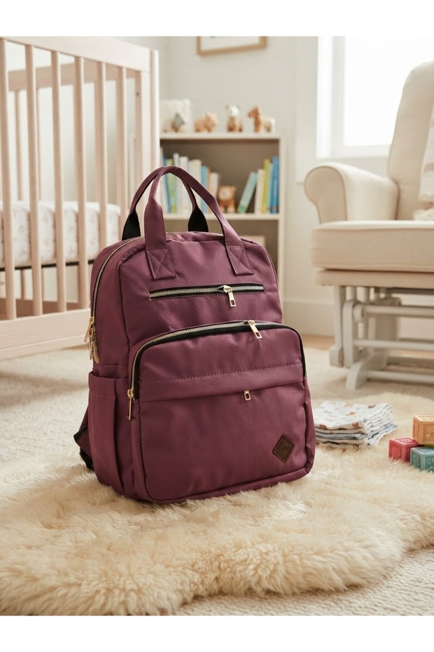 Mother Baby Care Backpack Multi-Pocket Baby Bag with Bottle Compartment