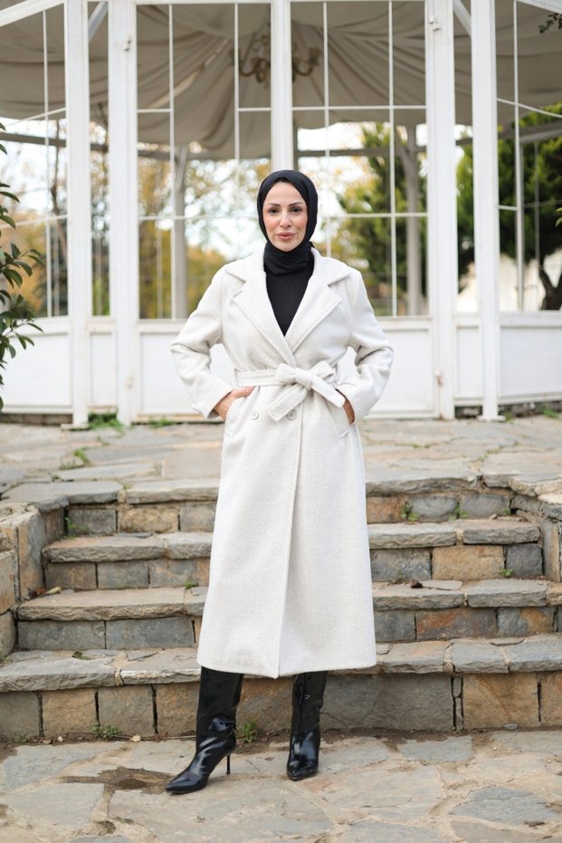 Zühre Belted Fish Back Cashmere Beige - 7001