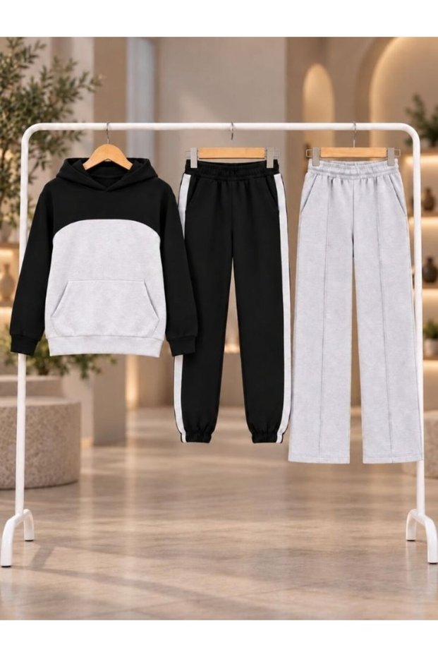 Armikids Unisex Garnili Hooded Set + Pipe-Cut Sweatpants 3 Pieces