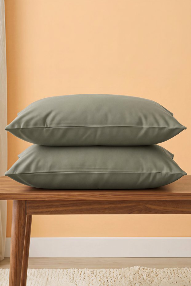 Khaki Ranforce 100% Cotton 2-Piece Pillowcase 50X70 cm