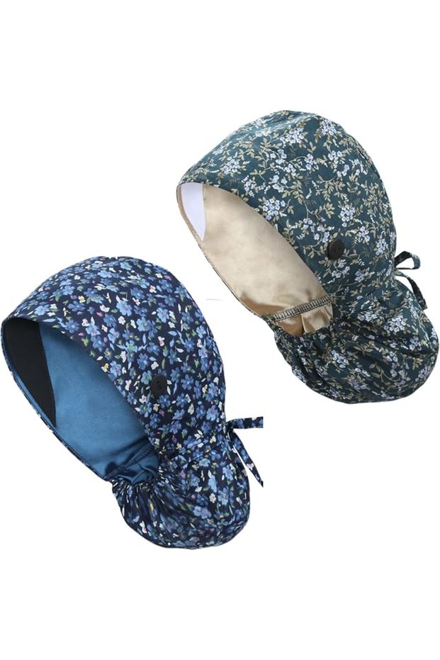 Adjustable Working Cap with Button, Satin-Lined Cotton Working Hat Sweatband One Size
