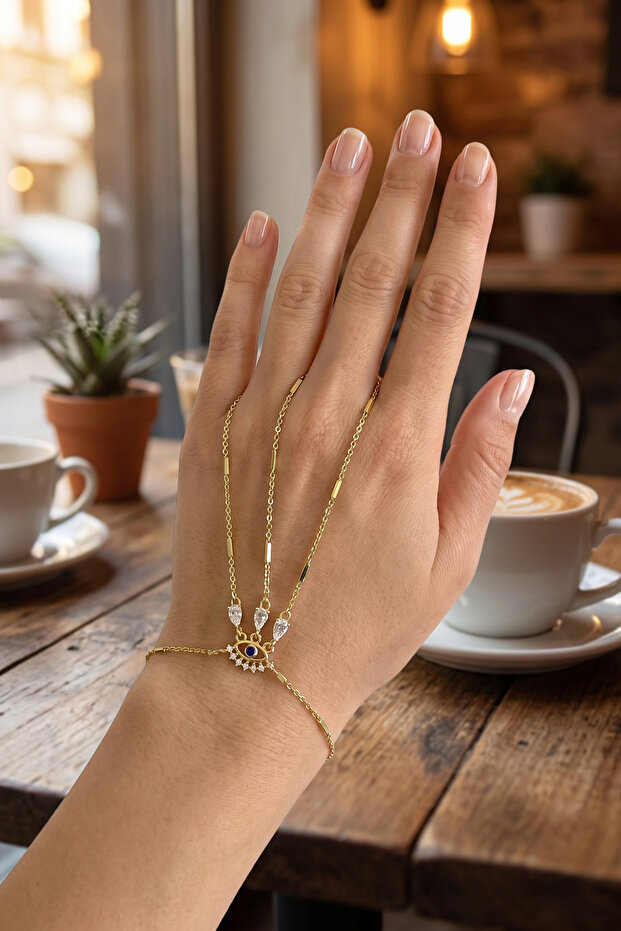 Gold Color Brass Zircon Stone Eye Model Shahmeran