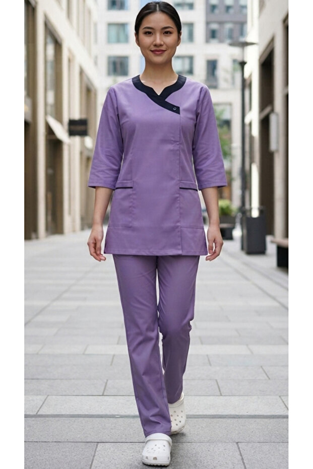 Housemaid Uniform Set/Khadama/Maid Uniform/Baby sitter/3/4 Sleeve Top and Full-Length Trousers COTTON