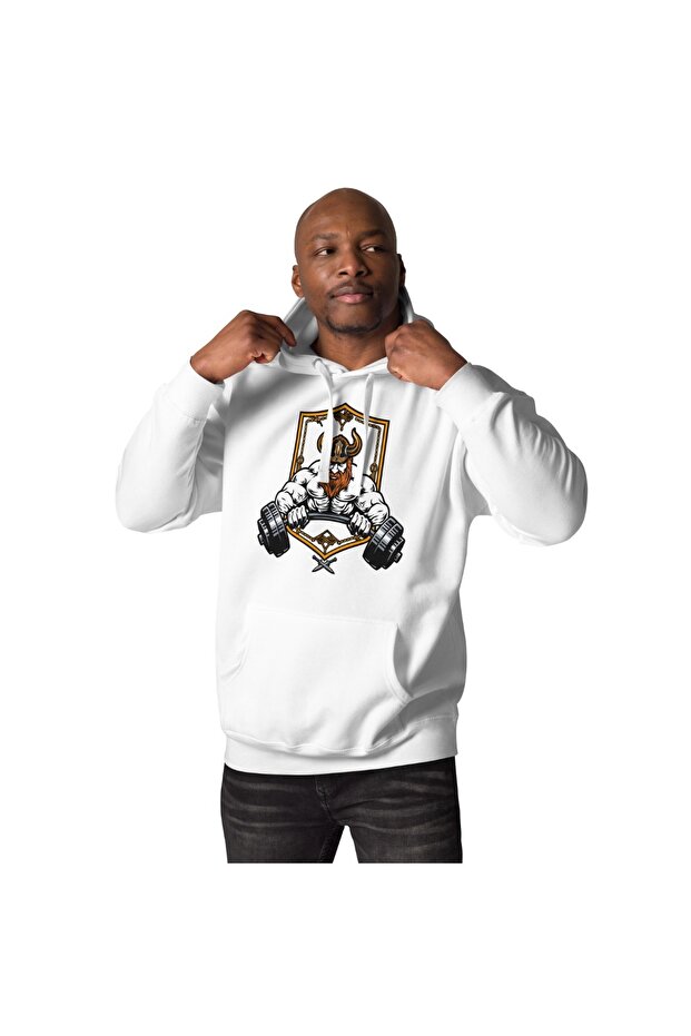 Unisex Oversize Hooded Sweatshirt White 100% Cotton