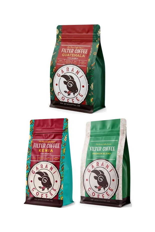 Guatemala Kenya Premium Blend Filter Coffee Set 3 X 250 g Total 750 g Ground Coffee Medium Roast