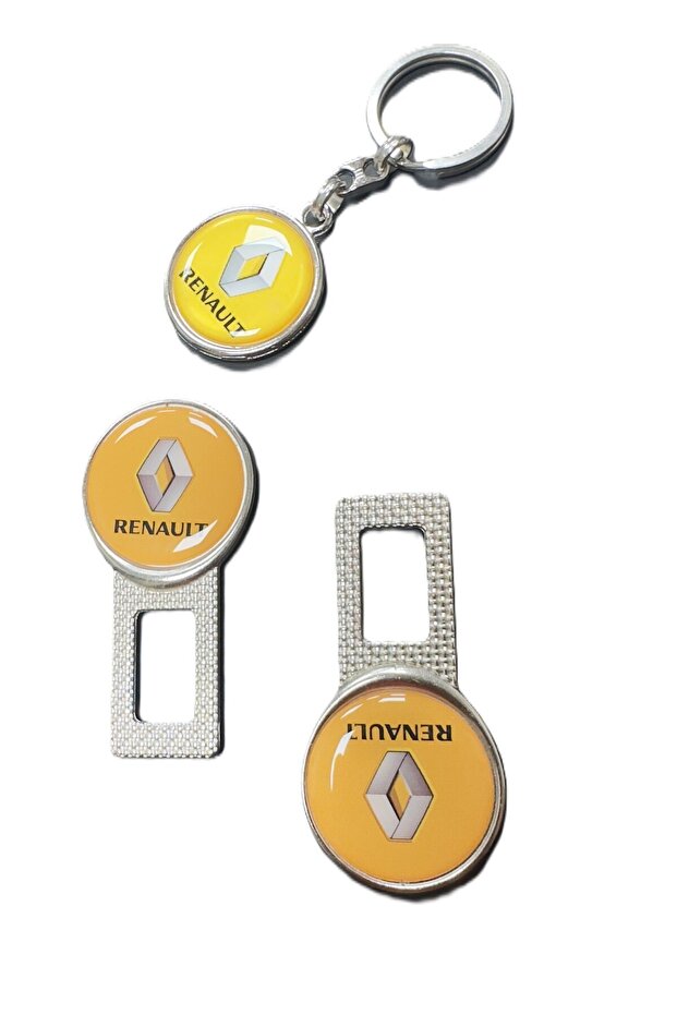 Renault Metal Buckle 1 Pair and Keychain 1 Piece