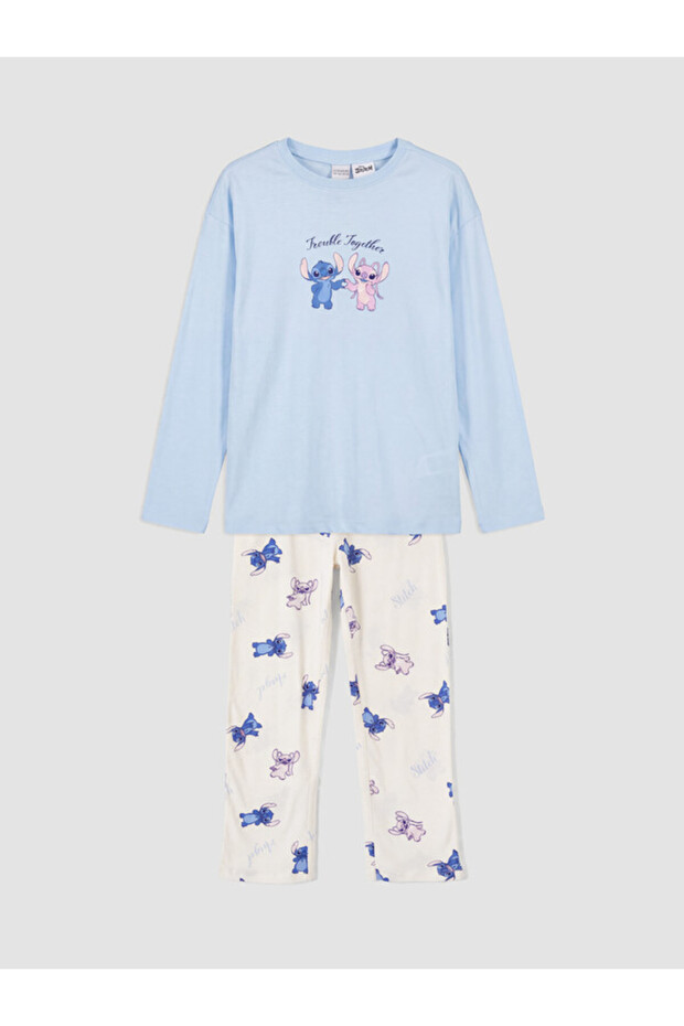 Rmz Gi̇yi̇m Farki̇lya Popular Cartoon Hero Themed and Angel Printed Girls' Pajama Set