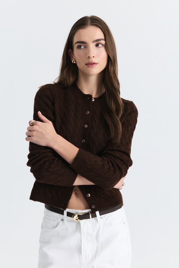 Hair Braid Detailed Knitwear Cardigan
