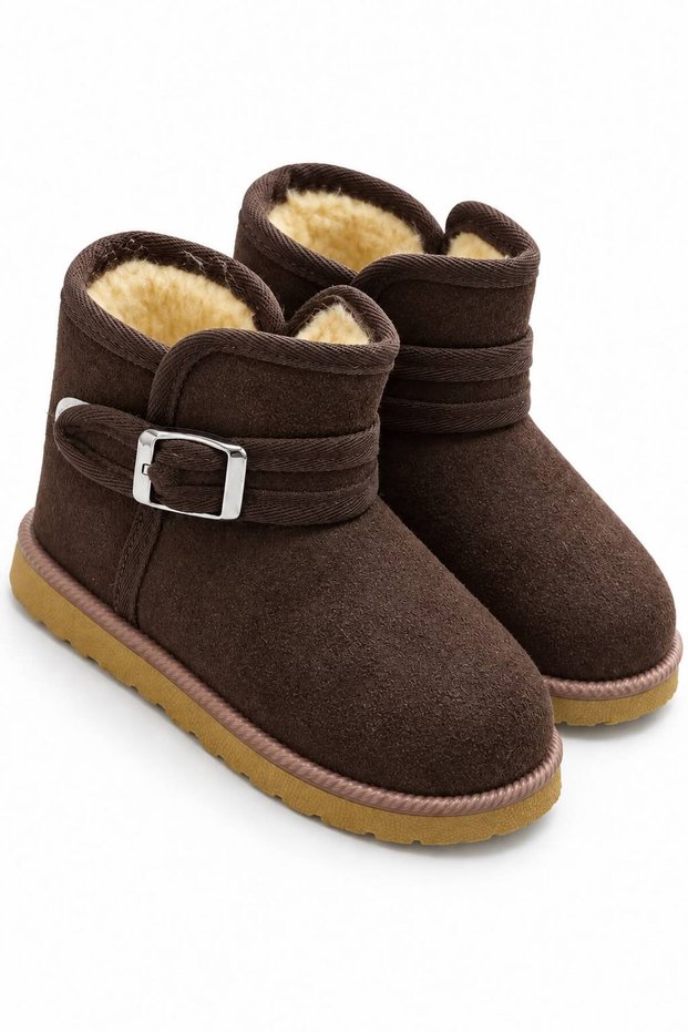 Girls' and Boys' Fur-Lined Boots Winter Shoes
