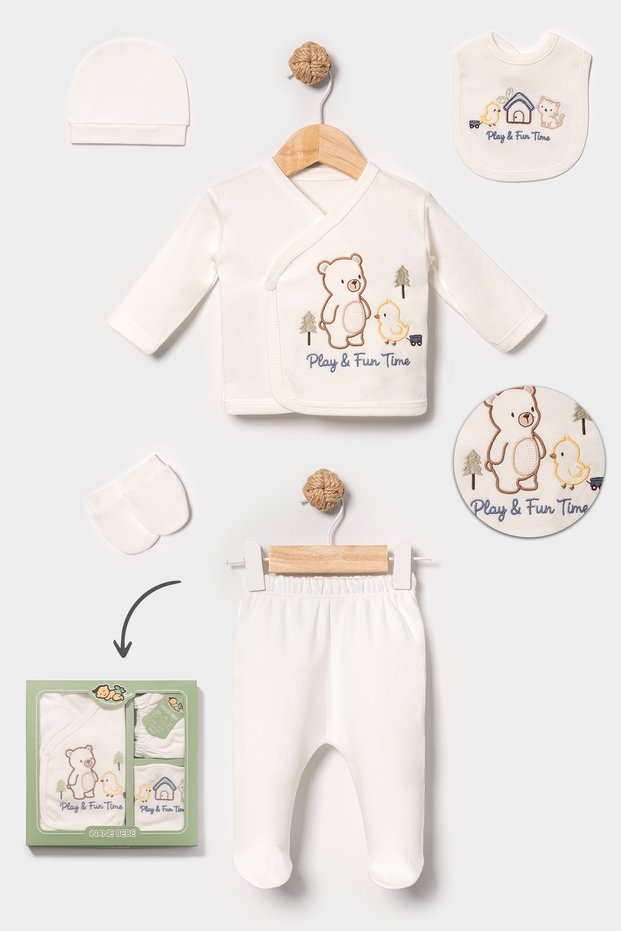 100% Cotton Playfun 5-Piece Newborn Set
