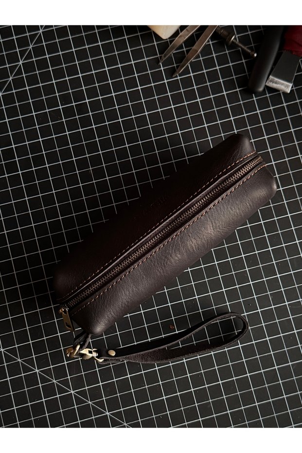 Wild Roll Genuine Leather Handmade Zippered Multi-Purpose Organizer for Office and School Use. Teacher's Day Gift.