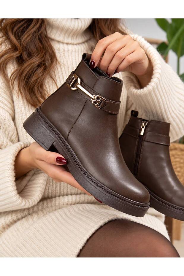 Women's Victor Skin Zipper Detailed Comfortable Short Ankle Boots