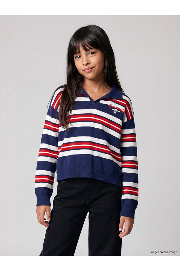Cinnamoroll Embroidered Girls' Knitwear Sweater for Style Enthusiasts from Uzg Store