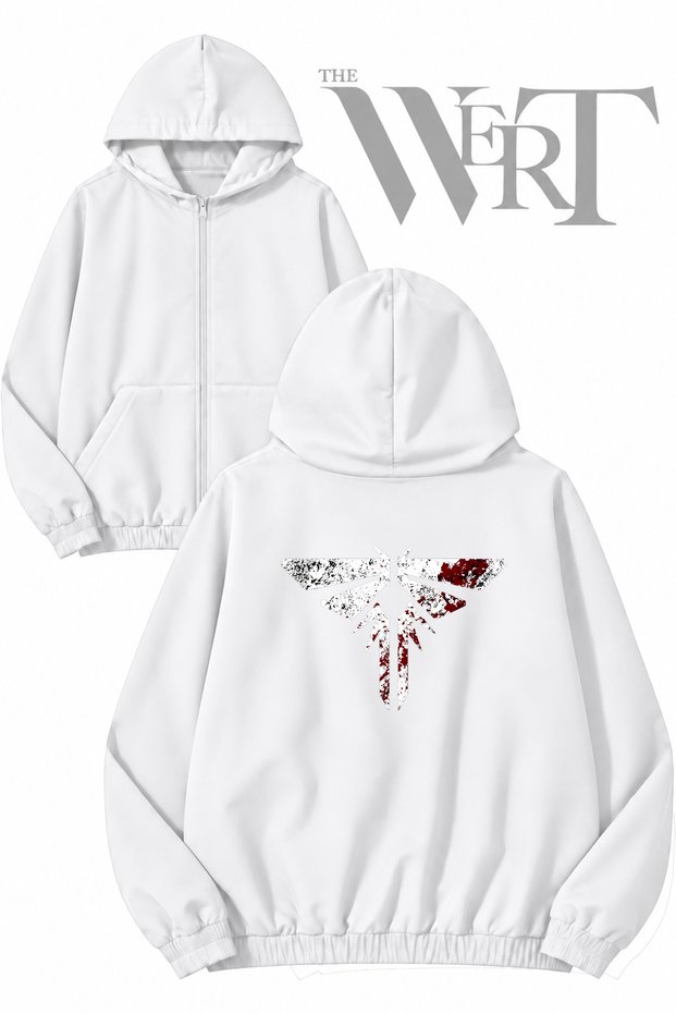 The Last of Us 22 Back Printed Zippered Hooded White Cardigan (2 Yarns)