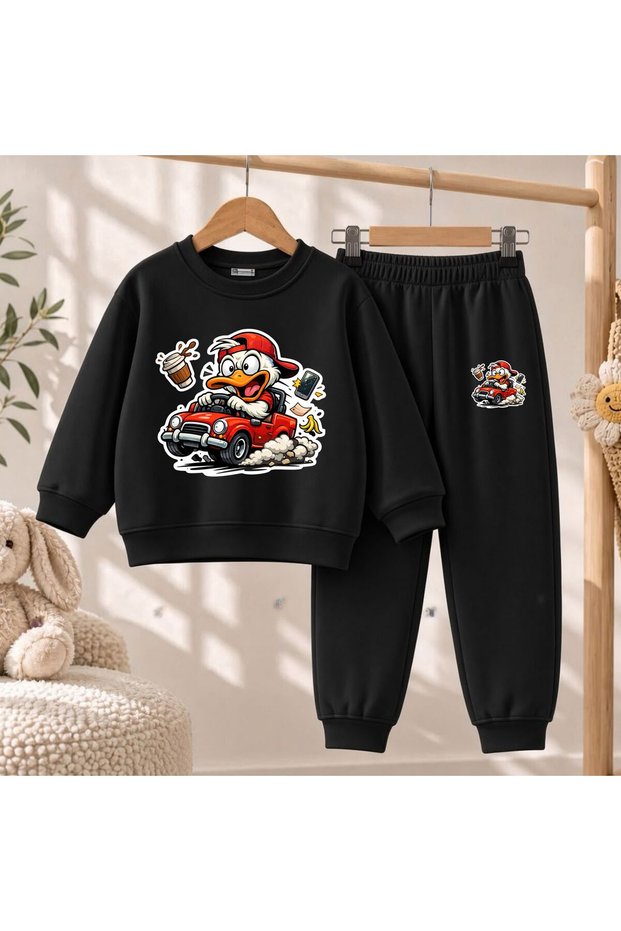 Team Sweatshirt Driver Duck Printed Girls Boys Crew Neck