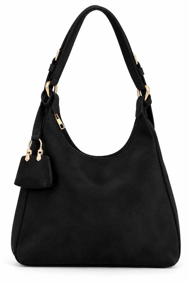 Women's Suede Accessory Detailed Bag