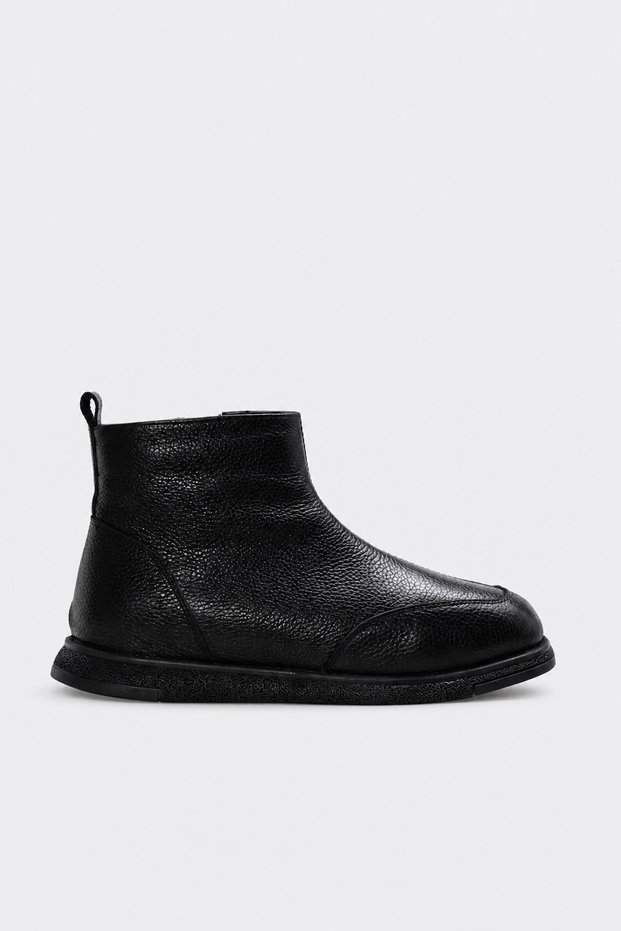 Genuine Leather and Fur 340Kza2627 Black Floater Women's Chelsea Boots