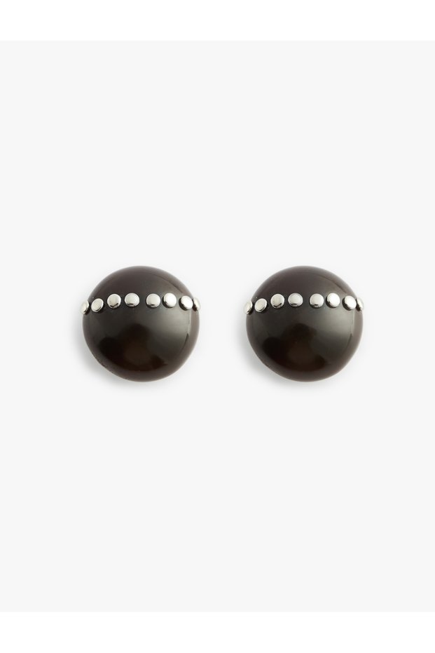 Steel Mixed Stone Geometric Earrings